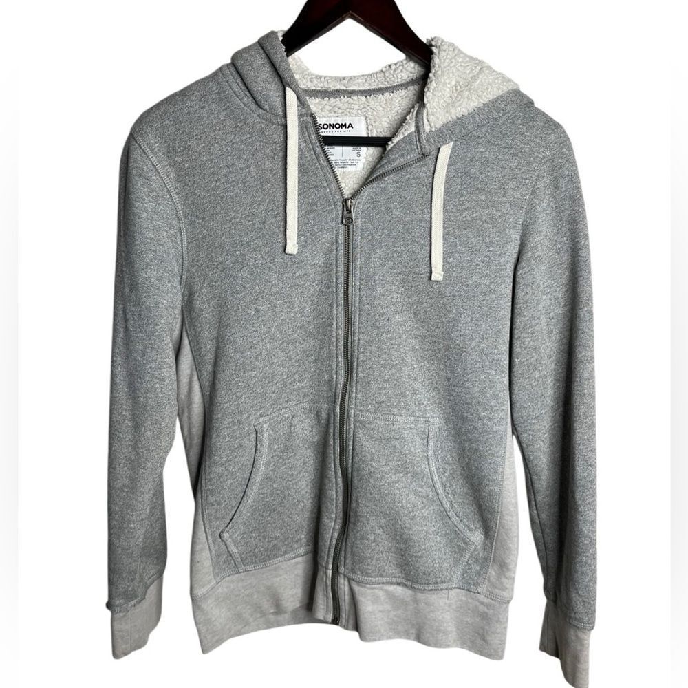 Sonoma Sherpa Lined Zip Up Hoodie grey size small